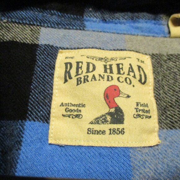 Red Head Brand Co. Men's Blue/Black/Gray Plaid Heavy Flannel Shirt Sz. 4XL - Picture 3 of 4